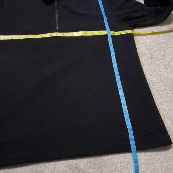 ROOTS / M / Men's Polar Fleece Wind Resistant 1/4 Zip Long Sleeve Polo Jacket - Picture 12 of 12